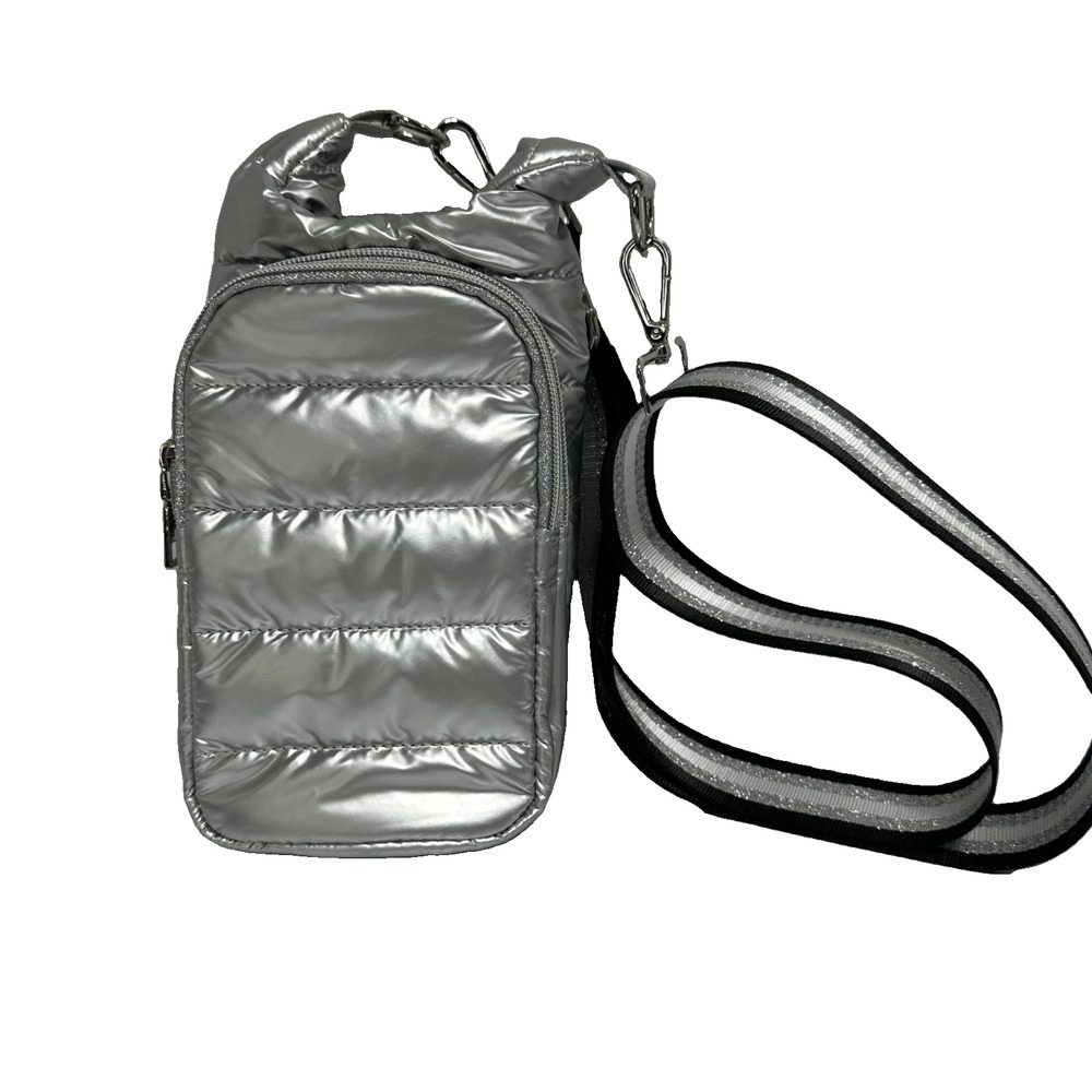 Wanderfull Puffer Crossbody Hydro Bag Shiny Light silver